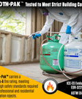 Top Shelf Closed Cell Spray Foam Insulation Kit Two Component Polyurethane Sealer With 15 Ft Hose in use for insulation application.