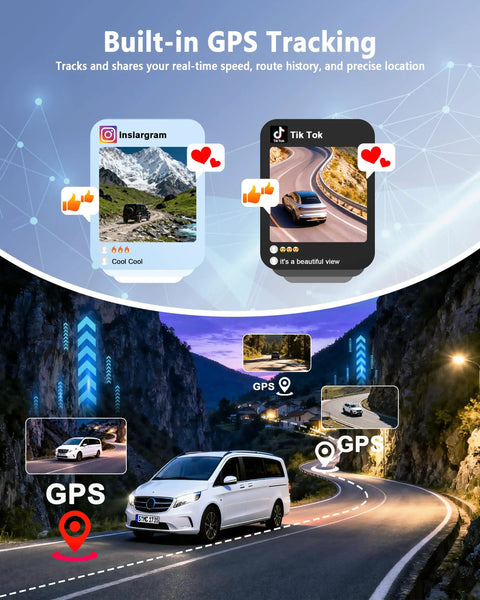Triple Channel Dash Cam For Cars With 4K Front, 2K Interior And 2K Rear Footage, 128GB Card Included, built-in GPS tracking