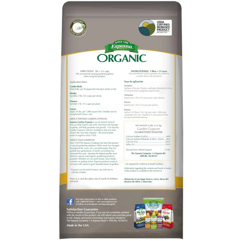 Pelleted Organic Garden Gypsum Soil Conditioner Pack Of Two 6 Lb Bags All Natural Mined Gypsum With No Fillers Loosens Heavy Clay Soil