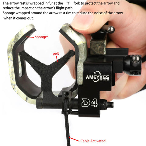 Drop Away Arrow Rest For Right Hand Compound Bow With Cable Activated Full Containment No Spanner Required Four Way Adjustable