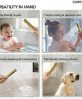 EVERSTEIN 12" Rainfall Shower System with Handheld Spray, Brushed Gold, family use, bathing baby, precise rinsing, pet use