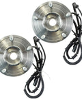 Rear Wheel Bearing And Hub Assembly Set For 2008 2011 Chrysler Town And Country, 2008 2011 Dodge Grand Caravan, And 2009 2011 Volkswagen Routan Two Piece Replacement Kit DIY Ready viewed from top with electrical connectors