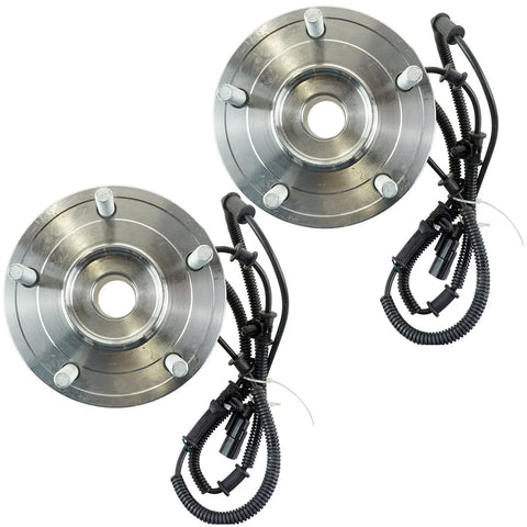 Rear Wheel Bearing And Hub Assembly Set For 2008 2011 Chrysler Town And Country, 2008 2011 Dodge Grand Caravan, And 2009 2011 Volkswagen Routan Two Piece Replacement Kit DIY Ready viewed from top with electrical connectors