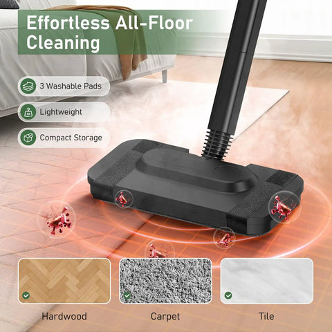 2 In 1 Steam Cleaner And Handheld Mop With 37 Slick Attachments For Spotless Hardwood Tile Floors Kitchen Bath And Cars Easy Setup Heavy 2500 Watt Output on wood and tile floors.