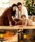 Ultra Compact 500W Desk Space Heater with Quiet Electric Heating and PTC Ceramic Core, safe for family use at home.