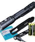 800 Lumen USB C Rechargeable AA Flashlight For EDC And Emergency Kits, Penlight Style with accessories and pocket clip