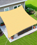 Sand Shade Sail 16x20 Foot Curved Edge Outdoor Canopy Breathable 95 Percent UV Block Shade Cloth installed over patio