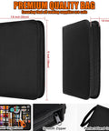 Travel Sewing Kit for Adults with 200 Plus Accessories including 43XL Thread shown in premium quality black bag