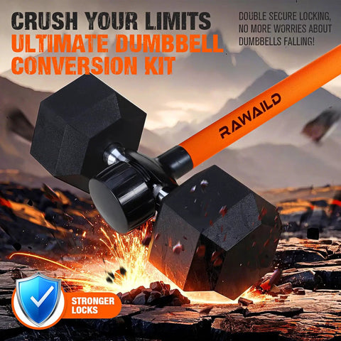 Dumbbell to Barbell Converter for Your Home Gym Turn Dumbbells into a Barbell Set Weight Bar for Bench Presses Squats hip thrusts