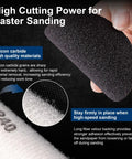 Close-up of silicon carbide sanding disc from All In One 199 Piece 3 Inch Wet And Dry Sanding Disc Kit with text on material quality.