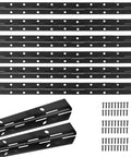 Six Pack Rock Solid Black Piano Hinges 18 Inch Heavy Duty Continuous Barrel Hinges For Cabinets, matte black finish and screws included.