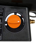 Close-up of control dial on Portable 60,000 BTU LP Propane Forced Air Heater For Up To 1,500 Square Feet Built Tough For Garages, Workshops.