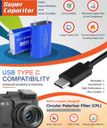 4K UHD Dash Cam With Built-In GPS And 5G WiFi For Cars, showcasing supercapacitor and USB Type C compatibility features.