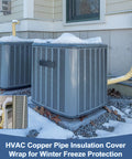 Copper Pipe Insulation Cover For Outdoor AC And Heat Pump Lines, 72 Inch By 10.2 Inch Flexible Foam Sleeve around HVAC units