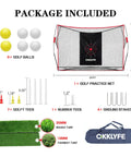 10x7ft Golf Net With Target Cloth And Dual Turf Mats, Includes 6 Balls, 8 Tees, Carry Bag For Indoor Outdoor Practice package overview