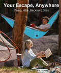 Camping Hammock With 400 Lbs Capacity Portable Hammock With Tree Straps And Attached Carry Bag Essential Outdoor Gear