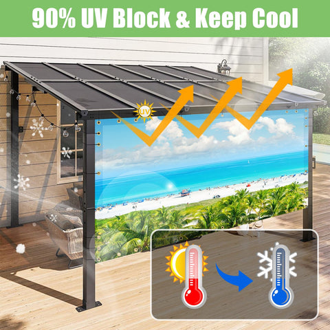Custom Design Shade Cloth With UV Protection And HD Printing Full Color Pergola And Gazebo Shade Cover With Grommets Sun Shade