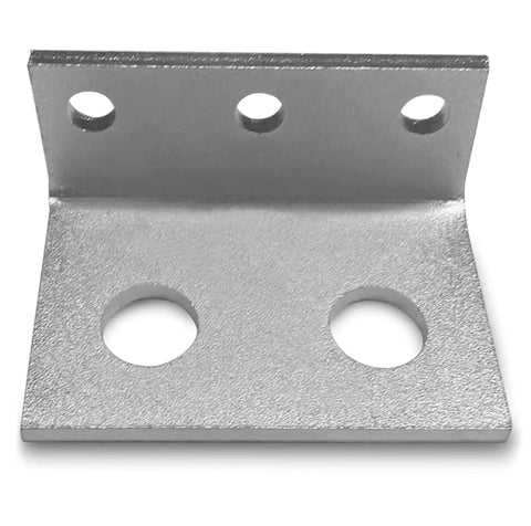 Mounting Bracket For One Half Inch JIC Eight Bulkhead Hydraulic Coupler Heavy Duty Steel And Aluminum Construction With Unfinished Finish USA Made Hydraulic Fitting Support Mount, showing unfinished metal surface with multiple bolt holes