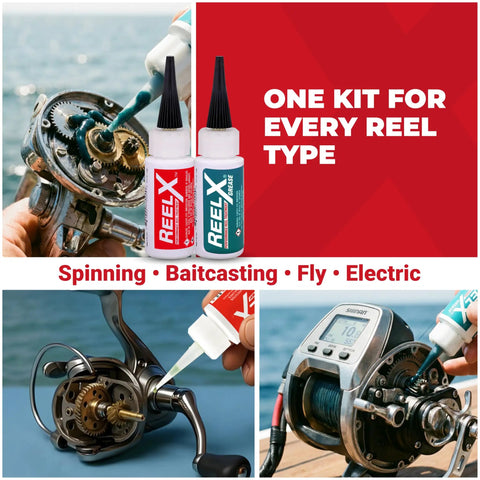 Marine Grade Reel Oil And Grease Kit With Precision Applicators For Bearings And All Reel Types Spinning Baitcasting Spincast Fly Trolling And Electric Reels 1 Oz Each Built To Tackle Saltwater Tough Conditions And Heavy Loads