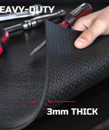 Heavy Duty Tool Box Liner 14 Inch Wide By 20 Feet Thick Non Slip Drawer Foam Mat For Rolling Tool Chest Cabinet Shelf Protector Black Rubber Mat For Workbench Keeps Tools From Scratching Spills And Dings close-up view.