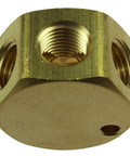 Heavy Duty Flat Hex Pneumatic Manifold Go-To 3 Way Brass Body With 1/4-Inch FPT Inlet And Three 1/4-Inch FPT Outlets Corrosion Resistant