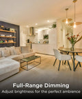 Slick Z Wave Long Range Dimmer Switch With Classic Toggle Design For Effortless Smart Home Control Compatible With Alexa And Google Assistants For No Sweat Diy Installation in a modern kitchen-living area.