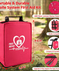 Grab and Go First Aid Kit With Rapid Response Labeled Compartments Compact Waterproof Emergency Kit With Molle Straps