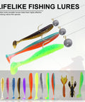 All In One 220 Piece Fishing Lures Kit Box With Soft Plastics Hooks Swimbaits Crankbaits Jigs And Accessories lifelike lures image