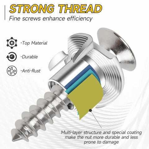Top Shelf 100 Pack 1 4 20 T Nuts 304 Stainless Steel Four Pronged Threaded Inserts For Woodworking Furniture Cabinetry close-up of design