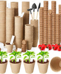 600 Piece Bulk Seed Starter Pots Kit With 2.36 Inch Seedling Pots And 1.18 Inch Coir Fiber Grow Soil, Planting Labels And Trowel Set