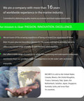 An informative poster showcasing 16 years of marine industry experience with a focus on passion, innovation, and excellence.