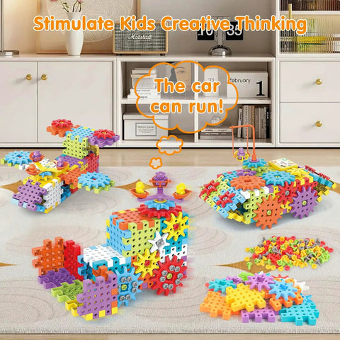Epic 234 Piece Gear Building Blocks Set With Electric Drill For Kids 3 And Up A Real Hands On STEM Toy That Sparks Creative Play With Real Gears Motor And Patches A Totally Awesome Gift Idea