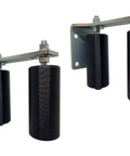 6 Inch Black Slide Gate Guide Roller With L Rear Post Bracket Pro Grade Universal Heavy Duty Adjustable Dual Nylon Rollers