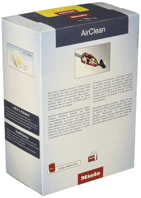 Packaging box of AirClean 3D KK Vacuum Cleaner Bags For Miele Vacuums Replacement Filter Bags With Top Notch Filtration