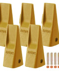 Five Heavy Duty Excavator Bucket Teeth With Pins And Retainers 5 Pack For Skid Steer Tractor Backhoe Compatible With J200 Series
