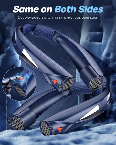 Hands Free Neck Fan With LED Book Light, Portable Cooling For Outdoor And Indoor Use, 6000mAh Rechargeable Battery