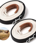 Two Pack 30 Foot Horse Driving Lines For Cart Training And Ground Driving, Cotton Web Lunge Line With Rolled Nylon Fronts