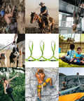 Collage of 18mm Nylon Climbing Sling for rock climbing, yoga hammocks, outdoor rappelling, and CE2008 EN566 certified uses