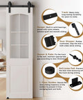 7.5 Foot Sliding Barn Door Hardware Kit For Double Doors 22.5 Inch Wide Panels Heavy Duty Track System With Smooth Quiet Operation