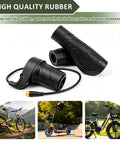 Half Twist Ebike Throttle Grip With Waterproof Three Pin Plug For Electric Scooters And Motorcycles Precision Acceleration Control Durable Rubberized Housing close-up of textured grip