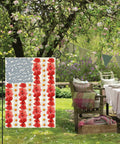 Colorlife Myosotis Poppy Memorial Day Garden Flag 12x18 Inch Double Sided Outdoor Yard Flag For Patriotic American Pride Decor Weather Resistant Durable Polyester Front Porch Ready displayed in a garden setting.