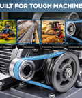 Aramid-Corded Blue Kevlar V-Belt 1/2 In W X 53 In OC For Lawn Mowers And Garden Machinery on industrial drive belt system