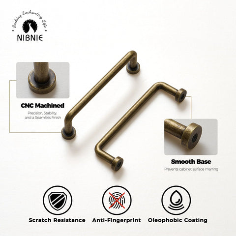 Ten Pack Antique Brass Cabinet Pulls With Center To Center Mounting Of  Three And Three Quarters