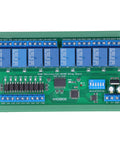 RS485 Relay Board 24V Industrial Relay Module With 8 Inputs And 8 Outputs DIN Rail PLC Expansion circuit board top view