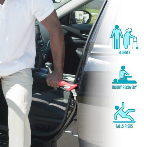 Portable Car Door Grab Bar With Window Breaker And Seat Belt Cutter For Adults And Seniors, Non Slip Grip, Lightweight Vehicle Support Handle For Getting In And Out, Emergency Safety Tools used on car door