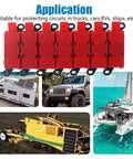 Heavy Duty Badass Six Way Midi Fuse Block And One In Six Out Power Distribution Module Two Hundred Amps in red, used in RVs and vehicles.