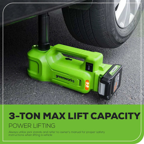 Cordless 24V Hydraulic Car Jack Kit for Vehicles Up to 3 Tons with 2Ah Battery and Charger lifting car tire