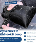 Heavy Duty Outdoor Faucet Cover With Winter Freeze Protection Waterproof Insulated Hose Bib Socks fits close to wall for easy secure fit.