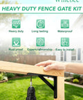 Anti Sag Gate Kit Two Pack Heavy Duty Fence Gate Hardware For Durable Wood And Metal Gates, Steel Construction, Rust Proof Design, Supports Up To 120 Lbs Per Gate, Easy Install And Long Lasting Performance, installed on wooden gate frame