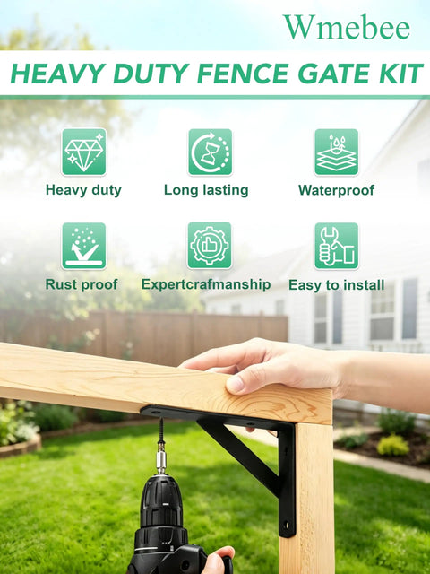 Anti Sag Gate Kit Two Pack Heavy Duty Fence Gate Hardware For Durable Wood And Metal Gates, Steel Construction, Rust Proof Design, Supports Up To 120 Lbs Per Gate, Easy Install And Long Lasting Performance, installed on wooden gate frame